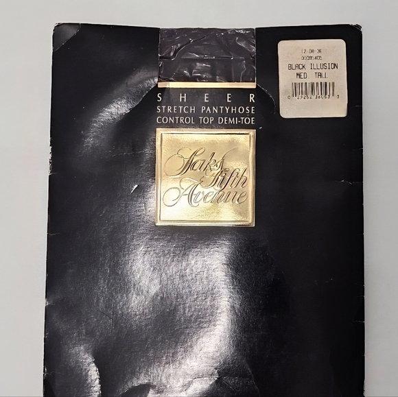 Saks Fifth Avenue Sheer Stretch, Control Top & Demi-Toe Panty Hose Black - Picture 4 of 6